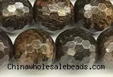 CBZ632 15 inches 10mm faceted round bronzite beads wholesale