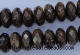 CBZ66 15.5 inches 7*14mm faceted rondelle bronzite gemstone beads