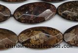 CBZ81 15.5 inches 15*30mm faceted oval bronzite gemstone beads