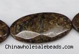 CBZ82 15.5 inches 20*40mm faceted oval bronzite gemstone beads