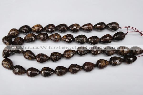 CBZ90 15.5 inches 15*20mm faceted teardrop bronzite gemstone beads