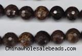 CBZ95 15.5 inches 10mm faceted round bronzite gemstone beads
