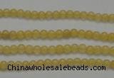 CCA01 15.5 inches 3mm round yellow calcite gemstone beads wholesale