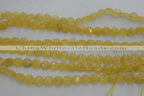 CCA28 15.5 inches 8mm flat round calcite gemstone beads wholesale