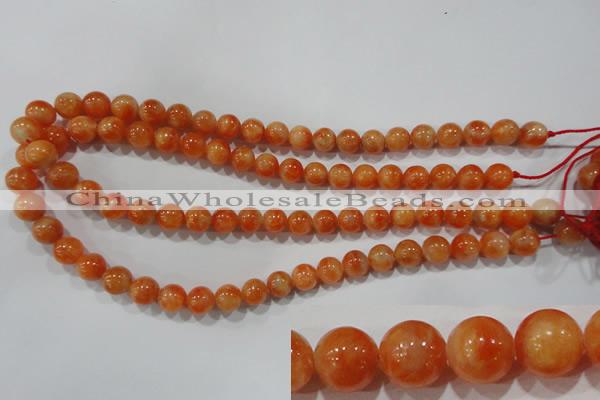 CCA303 15.5 inches 10mm round orange calcite gemstone beads wholesale
