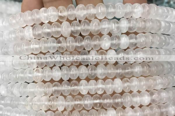CCA367 15.5 inches 5*8mm rondelle white calcite gemstone beads