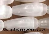 CCA374 15.5 inches 6*16mm teardrop white calcite gemstone beads