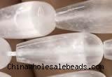 CCA375 15.5 inches 8*20mm teardrop white calcite gemstone beads