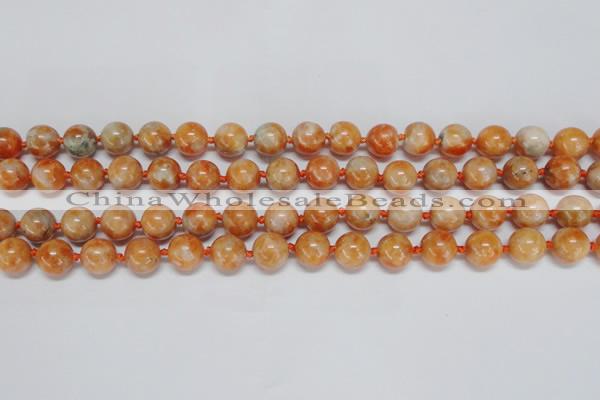 CCA452 15.5 inches 8mm round orange calcite gemstone beads