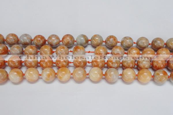 CCA455 15.5 inches 14mm round orange calcite gemstone beads