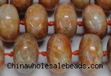 CCA460 15.5 inches 10*16mm rondelle orange calcite gemstone beads