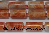 CCA465 15.5 inches 8*16mm tube orange calcite gemstone beads