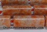 CCA466 15.5 inches 12*30mm tube orange calcite gemstone beads