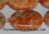 CCA486 15.5 inches 22*30mm oval orange calcite gemstone beads