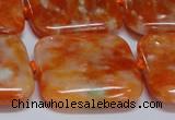 CCA495 15.5 inches 30mm square orange calcite gemstone beads