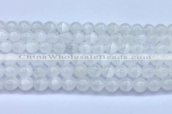 CCA530 15 inches 8mm round white calcite beads