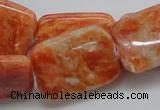 CCA60 15.5 inches 22*30mm rectangle orange calcite gemstone beads