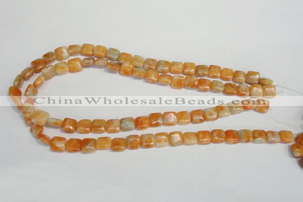 CCA71 15.5 inches 10*10mm square orange calcite gemstone beads