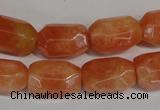 CCA76 15.5 inches 13*18mm faceted nuggets orange calcite gemstone beads