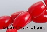 CCB03 15.5 inches 6*8mm drum shape red coral beads Wholesale