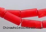 CCB05 15.5 inches 5*10mm column shape red coral beads Wholesale