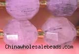 CCB1002 15 inches 9*10mm faceted rutilated quartz beads