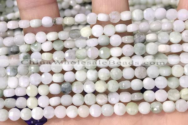 CCB1047 15 inches 4mm faceted coin jade beads