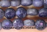 CCB1061 15 inches 4mm faceted coin sapphire beads