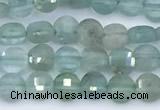 CCB1151 15 inches 4mm faceted coin apatite beads