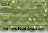 CCB1153 15 inches 4mm faceted coin peridot beads