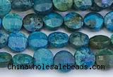 CCB1154 15 inches 4mm faceted coin turquoise beads