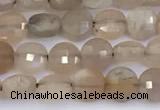 CCB1156 15 inches 4mm faceted coin sunstone beads