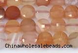 CCB1163 15 inches 4mm faceted coin agate beads