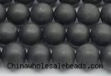 CCB1186 15 inches 6mm round matte shungite gemstone beads