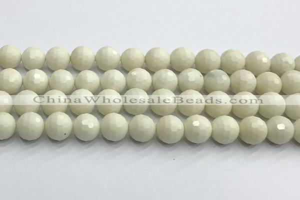 CCB1213 15 inches 12mm faceted round ivory jasper beads