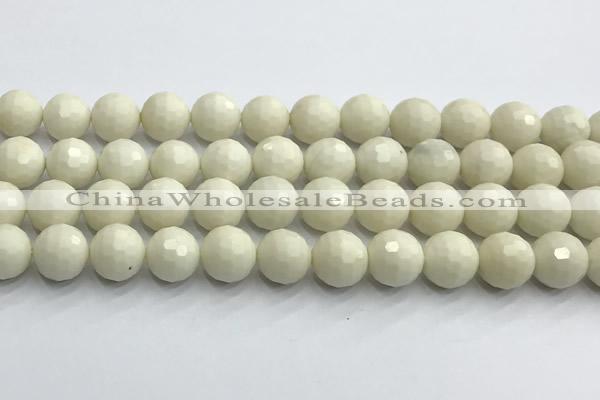 CCB1213 15 inches 12mm faceted round ivory jasper beads