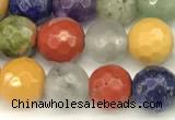 CCB1230 15 inches 6mm faceted round mixed gemstone beads