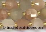 CCB1245 15 inches 7*8mm faceted moonstone gemstone beads