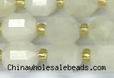 CCB1246 15 inches 7*8mm faceted white moonstone beads