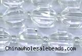 CCB1260 15 inches 9*10mm faceted white crystal beads