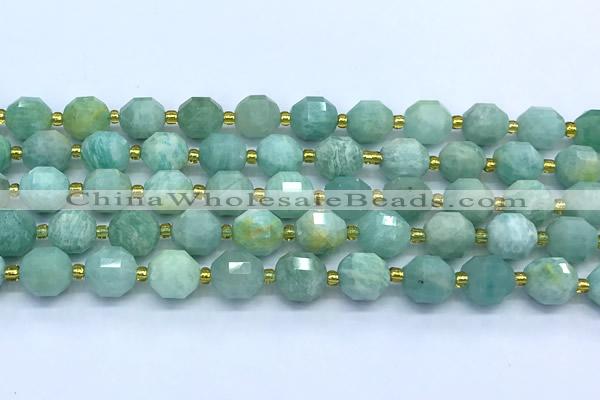 CCB1264 15 inches 9*10mm faceted amazonite gemstone beads