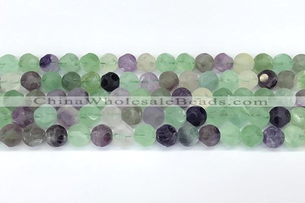 CCB1271 15 inches 10mm faceted fluorite gemstone beads