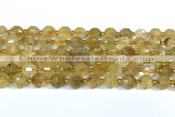 CCB1289 15 inches 9mm - 10mm faceted citrine gemstone beads