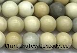 CCB1295 15 inches 6mm round ivory jasper beads