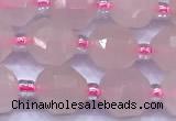 CCB1300 15 inches 7mm - 8mm faceted rose quartz beads
