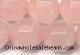 CCB1317 15 inches 9mm - 10mm faceted rose quartz turquoise beads