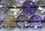 CCB1335 15 inches 8mm faceted coin ametrine beads