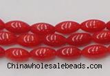 CCB134 15.5 inches 4*8mm rice red coral beads strand wholesale