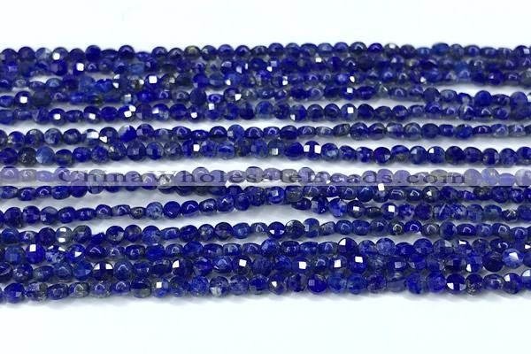 CCB1358 15 inches 2.5mm faceted coin lapis lazuli beads