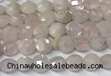 CCB1369 15 inches 4mm faceted coin morganite beads